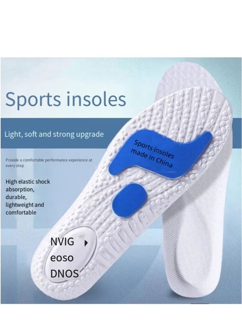 PINKSAMA Highly Elastic, Shock-Absorbing, Sweat-Absorbing, Non-Deodorizing Sports Insole, Comfortable To Wear For A Long Time Without Tiring Your Feet, White - Image 1
