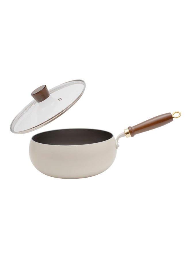 Jitiechui Titanium Ceramic Large-bellied Pot, Non-stick Wok For Home Use, Healthy Oil-gathering Flat-bottom Frying Pan, Compatible With Gas And Induction Cookers, 24cm