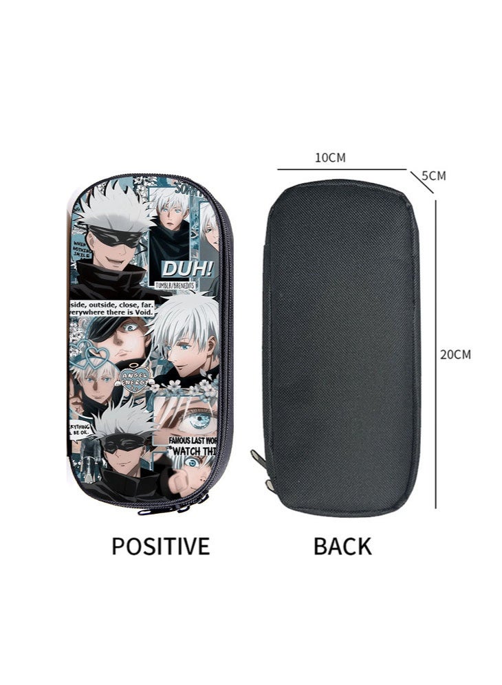 general Jujutsu Kaisen Gojo Satoru pencil case, large-capacity storage pencil case for primary and middle school students, children's stationery bag - Image 2