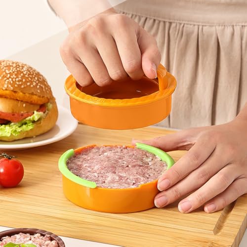 Supvox®Hamburger Patty Maker,3.5'' Grooved Texture Patty Press Mold for Homemade Burger, Food-Grade PP Made, Perfectly Easy to Use and Demold,Detachable Design - Image 5