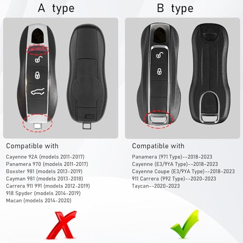 Jaronx Compatible with Porsche Key Fob Cover for Cayenne Panamera 2018-2024, Carrera Taycan Key Accessories 2020-2024 (Pearl White-New) - Image 3