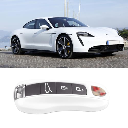 Jaronx Compatible with Porsche Key Fob Cover for Cayenne Panamera 2018-2024, Carrera Taycan Key Accessories 2020-2024 (Pearl White-New) - Image 1