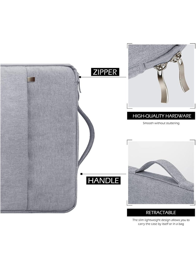 13 Inch Laptop Sleeve Waterproof Soft Briefcase Bag Cover for MacBook Air 13 M2 M1 A2681 A2337 A2179(2018-2022)/MacBook Pro 13 M2 M1 A2338 A2289(2016-2022)/ZenBook/Notebook/Galaxy Book, Gray