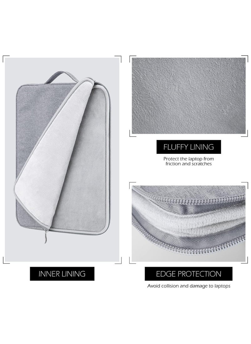 13 Inch Laptop Sleeve Waterproof Soft Briefcase Bag Cover for MacBook Air 13 M2 M1 A2681 A2337 A2179(2018-2022)/MacBook Pro 13 M2 M1 A2338 A2289(2016-2022)/ZenBook/Notebook/Galaxy Book, Gray