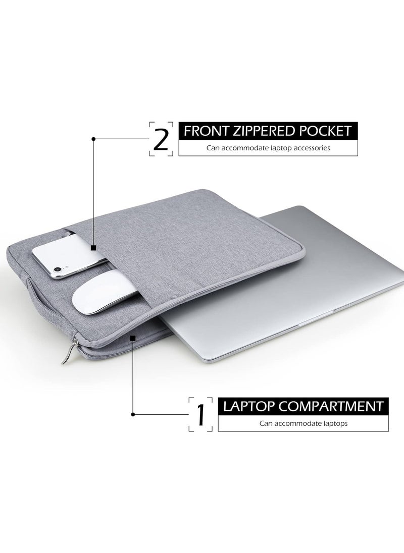 13 Inch Laptop Sleeve Waterproof Soft Briefcase Bag Cover for MacBook Air 13 M2 M1 A2681 A2337 A2179(2018-2022)/MacBook Pro 13 M2 M1 A2338 A2289(2016-2022)/ZenBook/Notebook/Galaxy Book, Gray