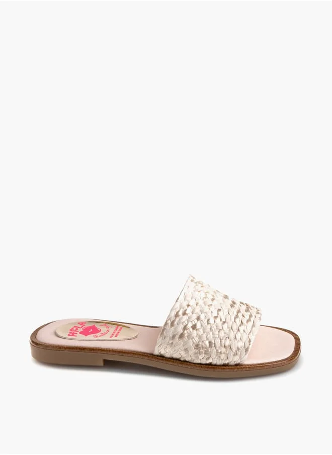 بابلوسكي Girls Textured Slip-On Flat Sandals Ramadan Collection