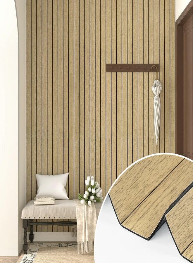 Wallercity Brown Wood Slat Wall Paneling for Interior Walls Removable Soundproof Wall Panels 3D Textured Peel and Stick Wood Panel Flexible Light Wooden Panels for Bedroom Office Studio 11.7''x197'' - Image 3