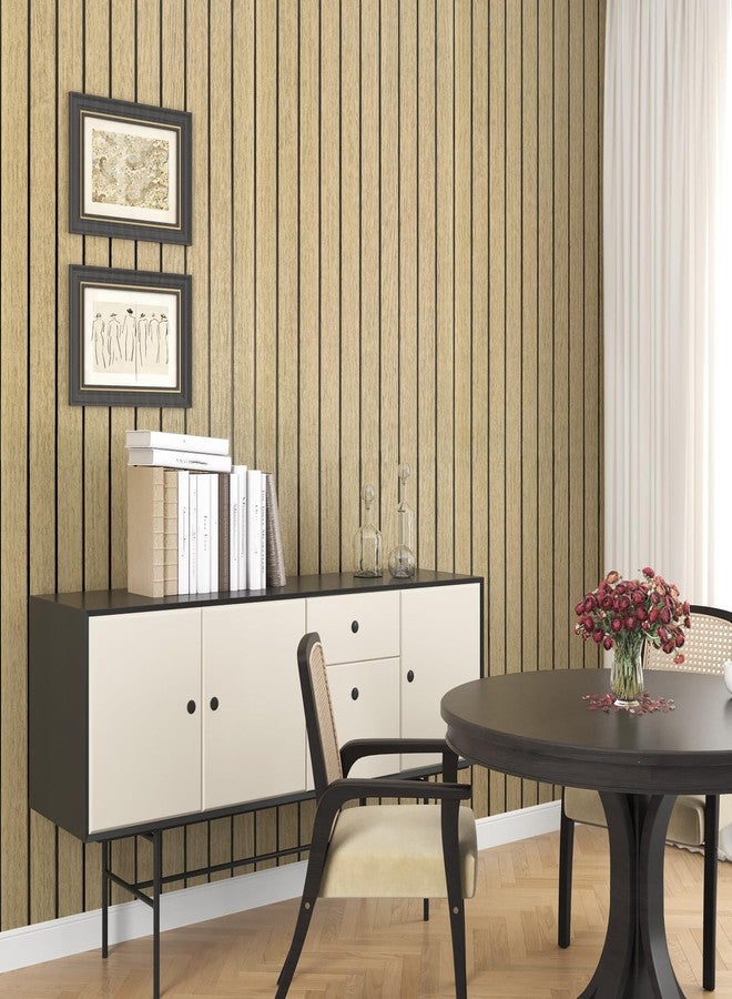 Wallercity Brown Wood Slat Wall Paneling for Interior Walls Removable Soundproof Wall Panels 3D Textured Peel and Stick Wood Panel Flexible Light Wooden Panels for Bedroom Office Studio 11.7''x197'' - Image 2