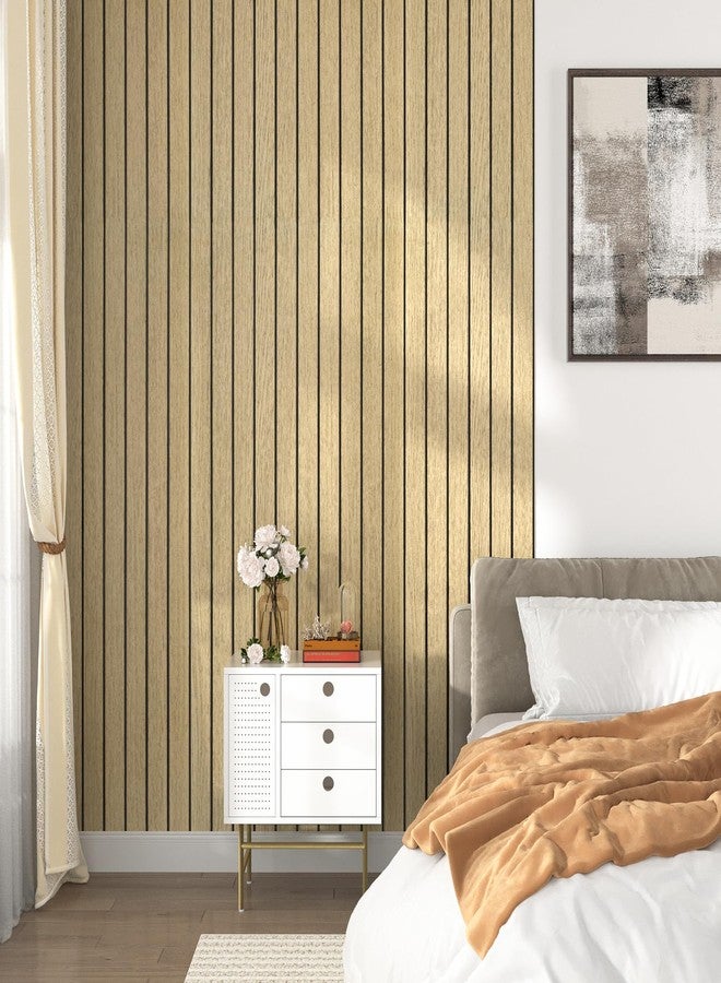 Wallercity Brown Wood Slat Wall Paneling for Interior Walls Removable Soundproof Wall Panels 3D Textured Peel and Stick Wood Panel Flexible Light Wooden Panels for Bedroom Office Studio 11.7''x197'' - Image 5