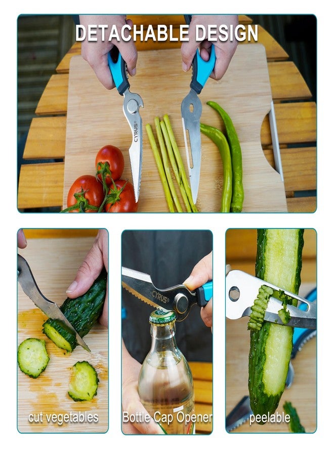 CYRUS Kitchen Scissors Heavy Duty Dishwasher Safe Meat Shears That Come Apart Food Cutting Utility Poultry All Purpose Cooking - Image 5