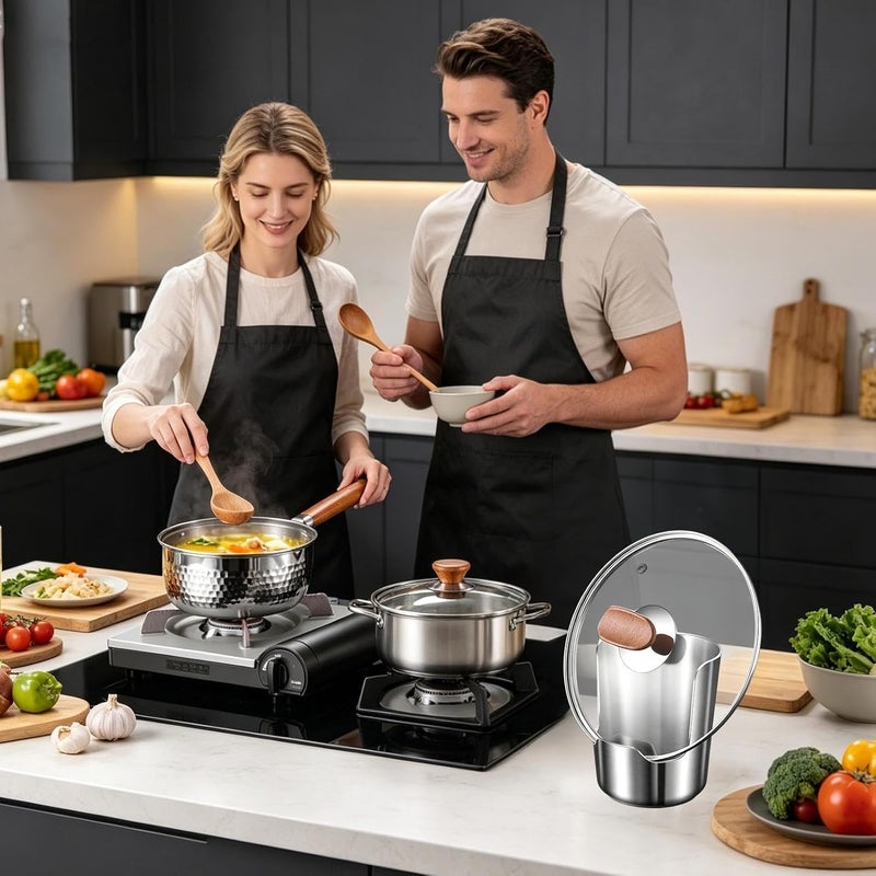 Spoon Rest with Pot Holder – Multifunctional Stainless Steel Organizer, Spoon Rest for Kitchen Countertop, Practical Stand for Your Kitchen, Oven, Countertop and Cabinets - Image 2