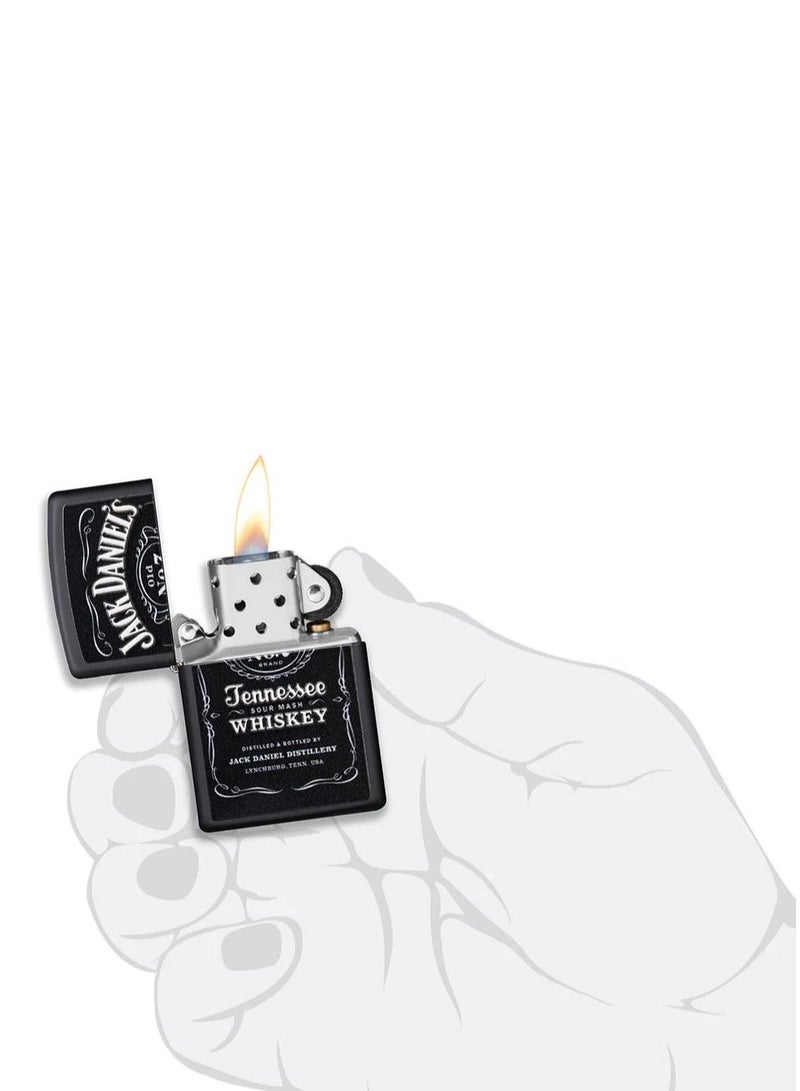 Zippo 49281 218 ولاعة مقاومة للرياح مات سوداء بطباعة قوام جاك دانيالز - Image 5