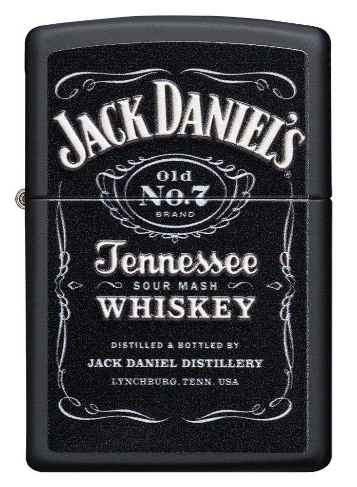 Zippo 49281 218 ولاعة مقاومة للرياح مات سوداء بطباعة قوام جاك دانيالز - Image 2