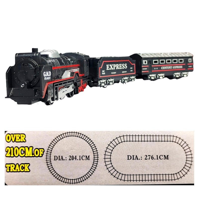 Braintastic Battery Operated Toy Train Set with Engine, 1 Locomotive,14 Sets of Tracks,1 Boxer and1 Passenger Car Railway-19 Pcs, Medium Size with Headlight - Image 4