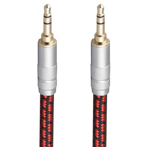 Primeda Audiophile High Purity Copper Aux Audio Cable 35mm Male to 35mm Male Audio Auxiliary Cord GoldPlated Stereo HiFi Adapter Cable Straight to Straight 98ft3m - Image 1