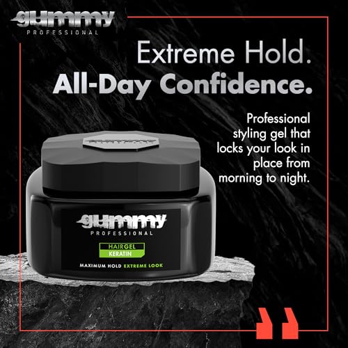 Gummy Professional Hair Gel Extreme Hold KeratinInfused Styling Gel for Women Men LongLasting Control Shine Strength Ideal for Slick Back Defined Curls Wet Look Hairstyles 500 ml - Image 5
