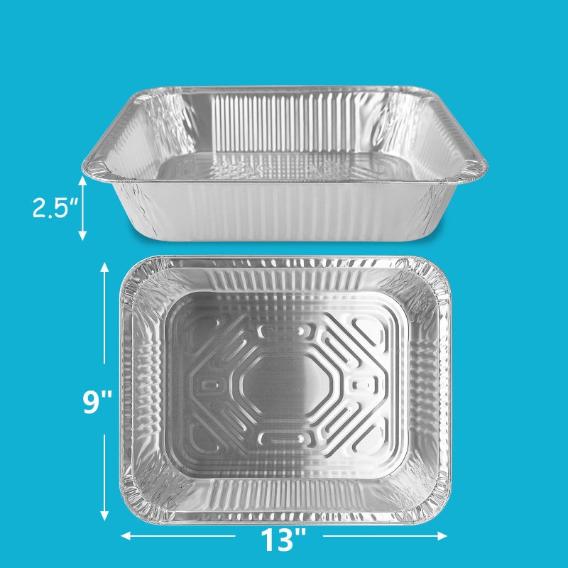 WAWINY 9x13 Thickened Aluminum Foil Pans With Lids, 10Pack Extra Deep Disposable Aluminum Pans for Roasting, Baking, Cooking, Food Prep, Chafing, Steam Table, Oven, Cake, and Party Catering. - Image 5
