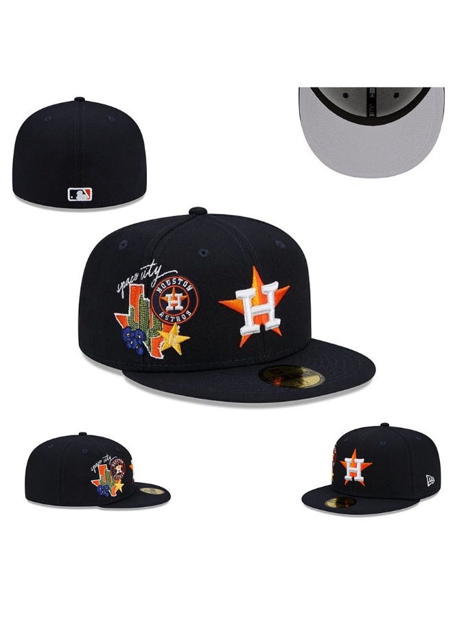NEW ERA Houston Astros "H-Town" Black Snapback Hat – MLB Cactus Star Retro Baseball Cap 615SIZE