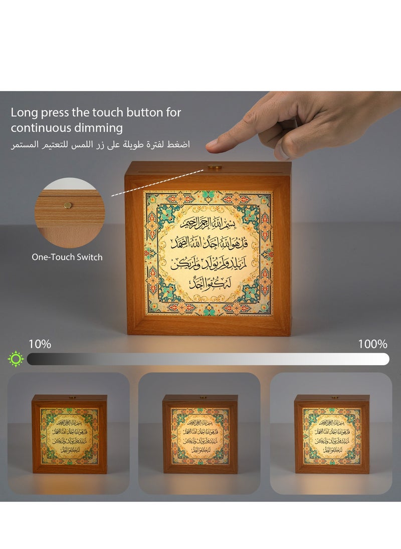 GALADUNE Wooden Night Light, Touch Control Table Lamp, Multi-Brightness with Continuous Dimming, Room, Holiday Party Decor, Replaceable Photo DIY Night Light Gift  - Image 3
