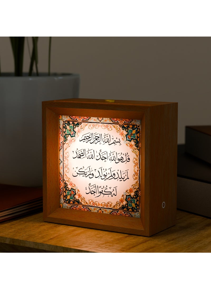 GALADUNE Wooden Night Light, Touch Control Table Lamp, Multi-Brightness with Continuous Dimming, Room, Holiday Party Decor, Replaceable Photo DIY Night Light Gift  - Image 1