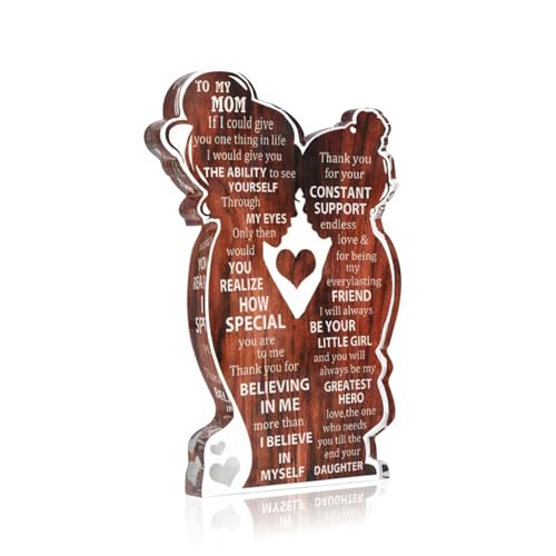 Joyline Mom Gifts from Daughter To My Mom Acrylic Plaque Desk Sign Heartfelt Mothers Day Gifts for Mom Birthday Gift Ideas for Mother Home Office Decor Ornament 55x45 Inch - Image 1