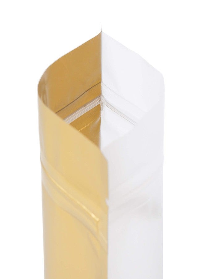 QQ Studio Pack of 100 Translucent Front Matte Gold Poly Plastic Resealable Bags (1.7oz (4" x 6"), Gold Stand-Up Pouch) - Image 5