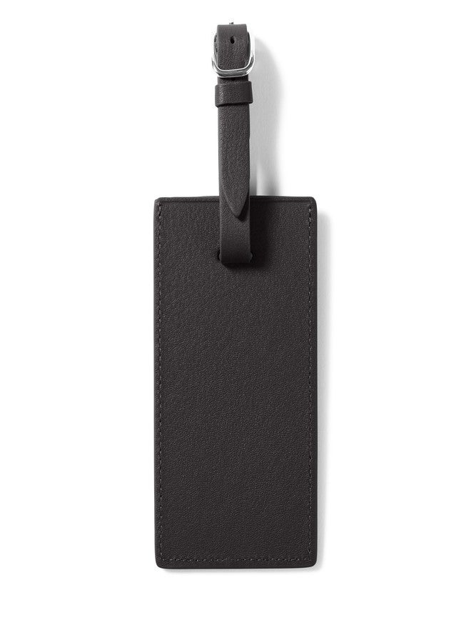 Leatherology Black Onyx Standard Rectangular Luggage Tag - Full-Grain Leather Travel ID Tag with Privacy Flap, Adjustable Strap & Removable Card for Suitcases & Carry-Ons - Image 3