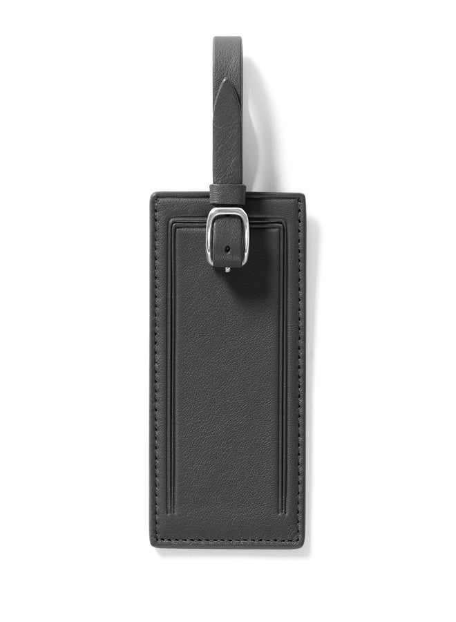 Leatherology Black Onyx Standard Rectangular Luggage Tag - Full-Grain Leather Travel ID Tag with Privacy Flap, Adjustable Strap & Removable Card for Suitcases & Carry-Ons - Image 1