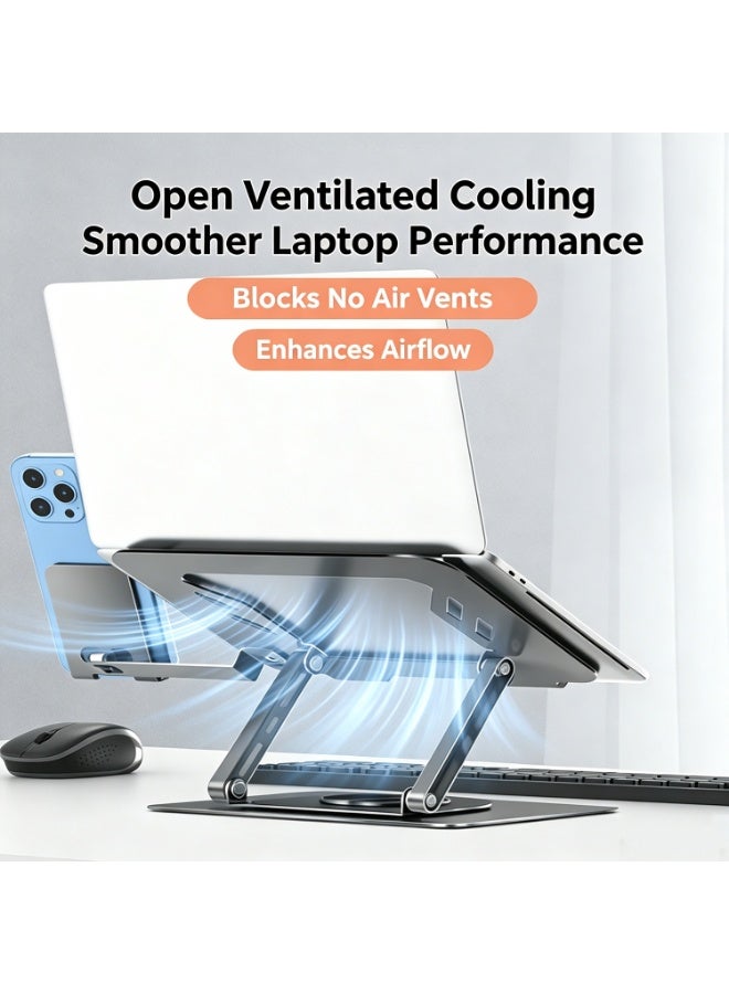 Laptop Stand, 360 Angle Adjustable Rotating Base, Ergonomic Adjustable Laptop Stand, Computer Riser Stand Compatible With Laptops Between 10-15.6" - Image 5