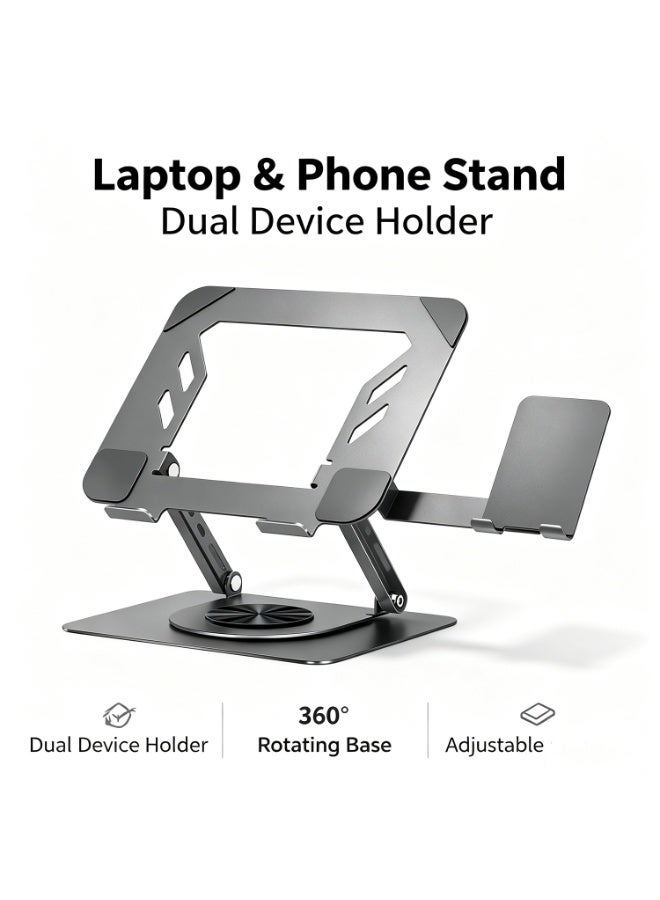 Laptop Stand, 360 Angle Adjustable Rotating Base, Ergonomic Adjustable Laptop Stand, Computer Riser Stand Compatible With Laptops Between 10-15.6" - Image 1