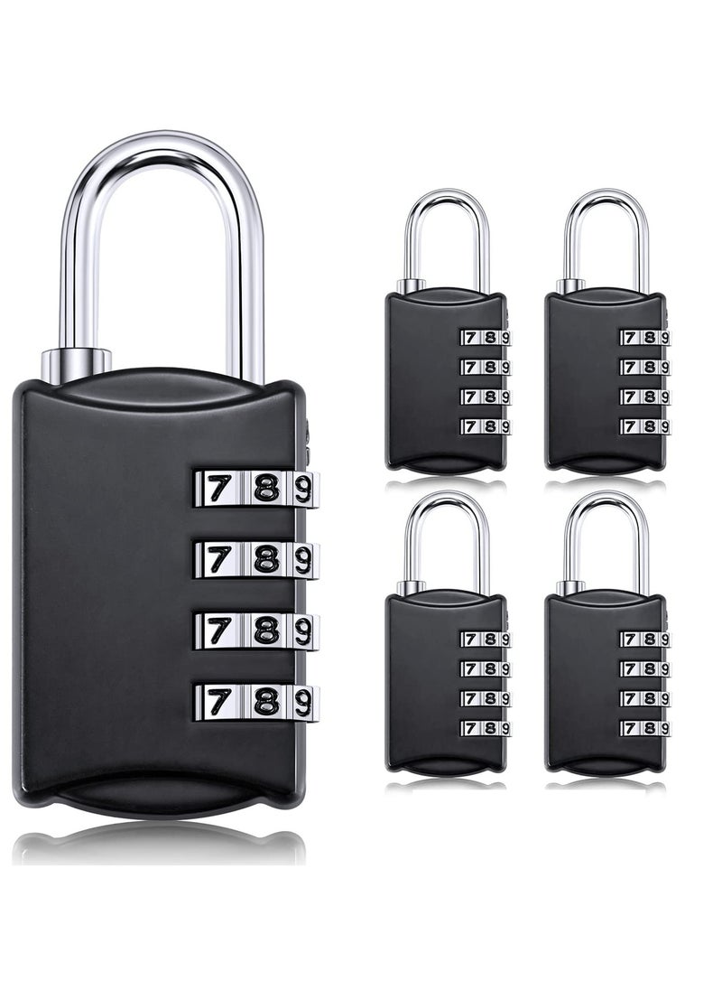 KASTWAVE - Combination Lock, Travel Bag Lock, 4 Pack, 4 Digit Combination Padlock for Traveling Toolbox School Gym Door Locker Suitcases Employee Hasp Storage - Image 1