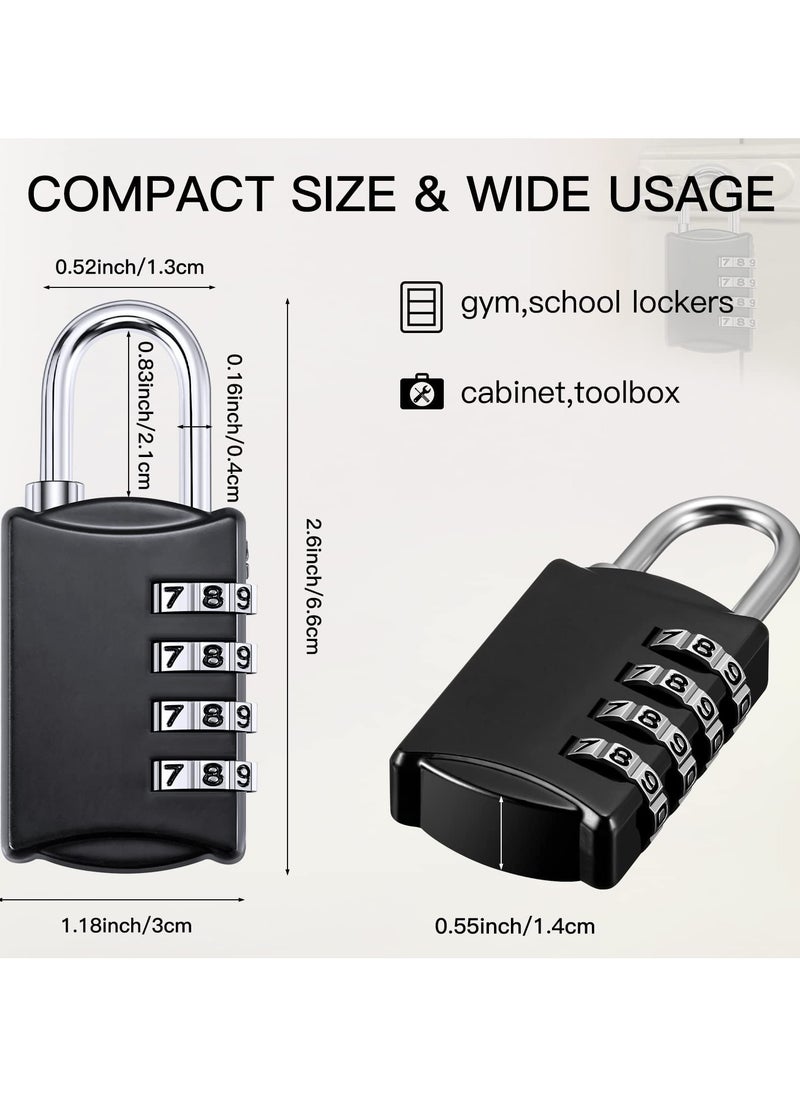 KASTWAVE - Combination Lock, Travel Bag Lock, 4 Pack, 4 Digit Combination Padlock for Traveling Toolbox School Gym Door Locker Suitcases Employee Hasp Storage - Image 1