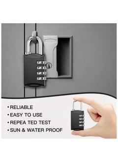 KASTWAVE Combination Lock, Travel Bag Lock, 4 Pack, 4 Digit Combination Padlock for Traveling Toolbox School Gym Door Locker Suitcases Employee Hasp Storage  - Image 5