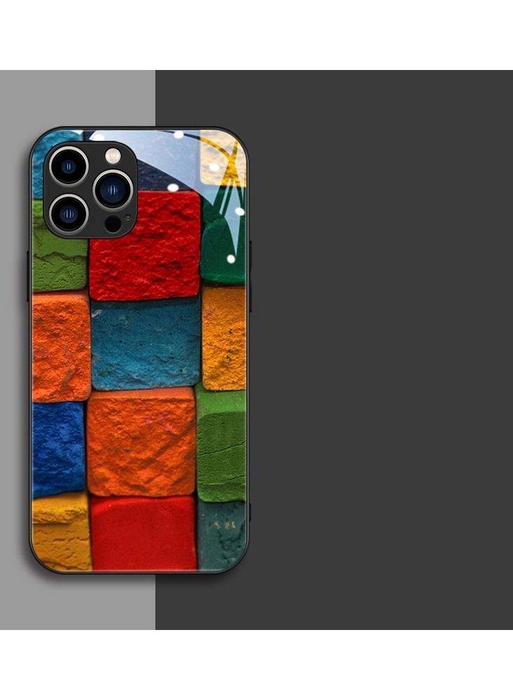 Loquat Back Cover Printed Glass Protective Mobile Phone Case for iPhone