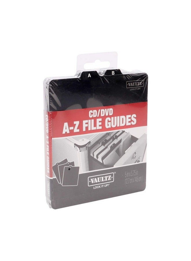 فولتز أدلة ملفات تخزين الأقراص المضغوطة وأقراص DVD من الألف إلى الياء، 26 دليلًا لكل صندوق، أسود (Vz01176) - Image 1