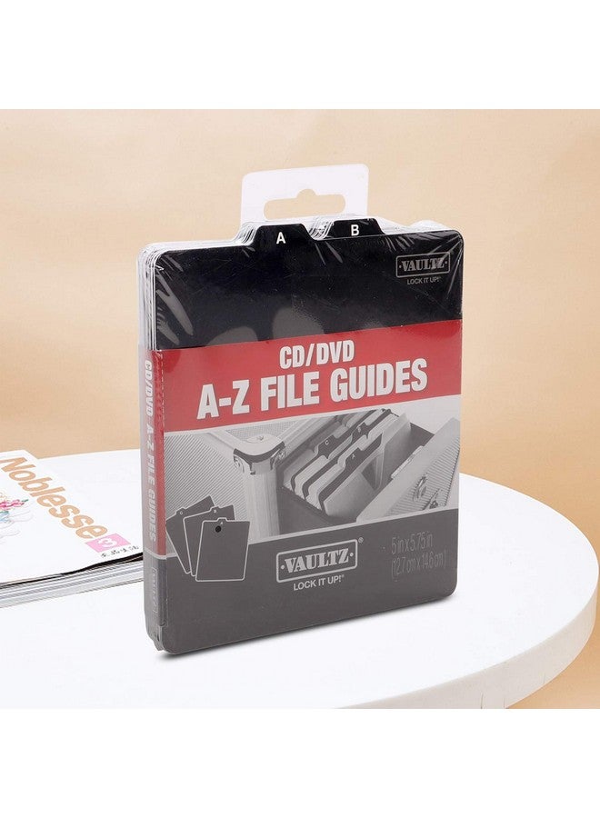 فولتز أدلة ملفات تخزين الأقراص المضغوطة وأقراص DVD من الألف إلى الياء، 26 دليلًا لكل صندوق، أسود (Vz01176) - Image 5