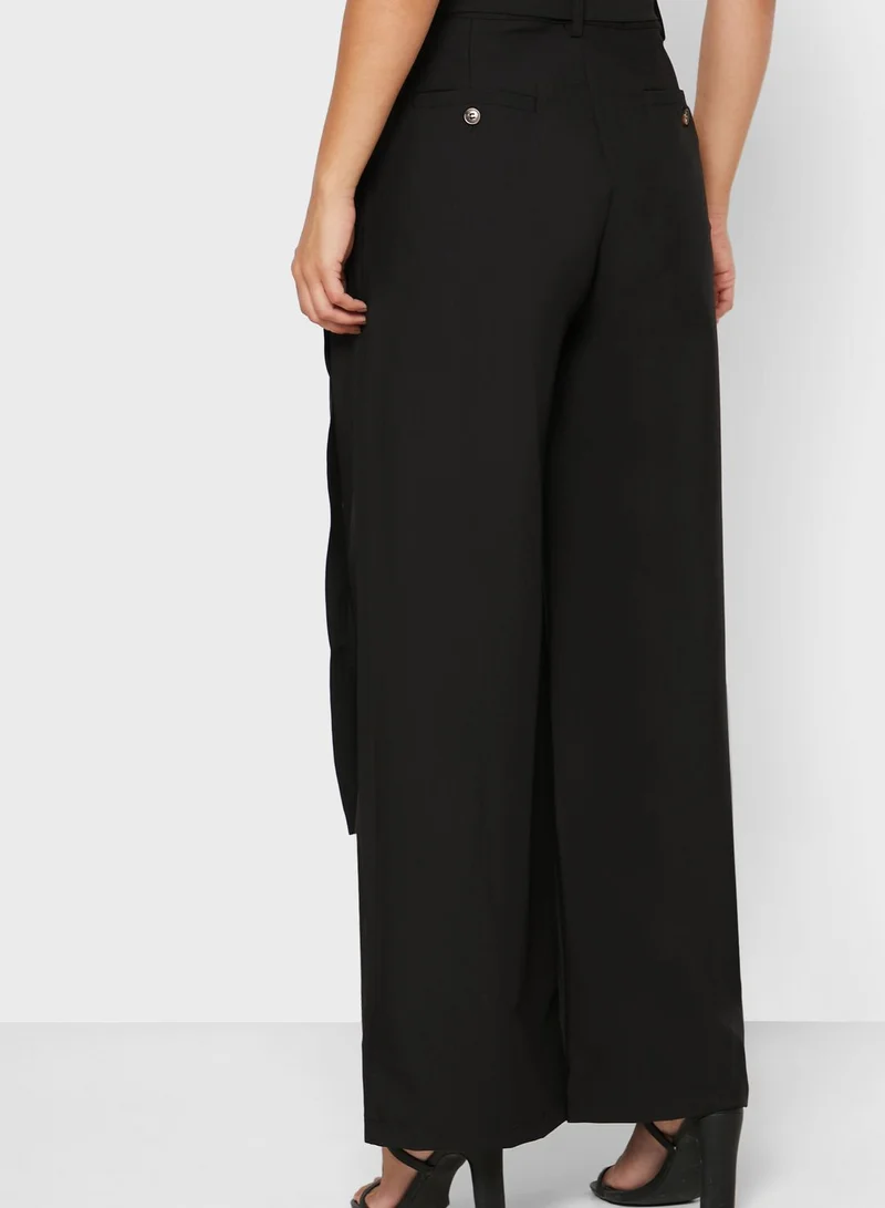 Khizana Detailed Wide Leg Pants
