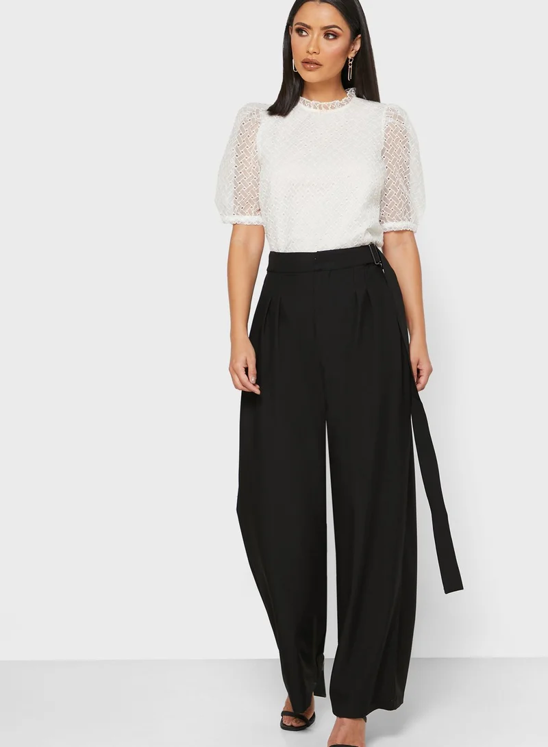 Khizana Detailed Wide Leg Pants