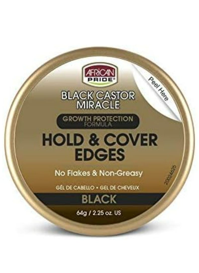 African Pride - African Pride Black Castor Miracle Hold & Cover Edges - Slicks Edges, Covers Grays, Fills Thinning Areas, Contains Black Castor Oil & Coconut Oil 64 g - Image 1