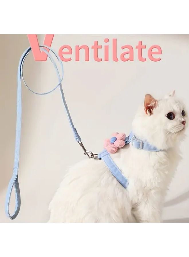 مجموعة هارنيس وسلسلة القط أرنب وردي للحيوانات الأليفة الصغيرة للمشي في الهواء الطلق مضاد للهروب - Image 4