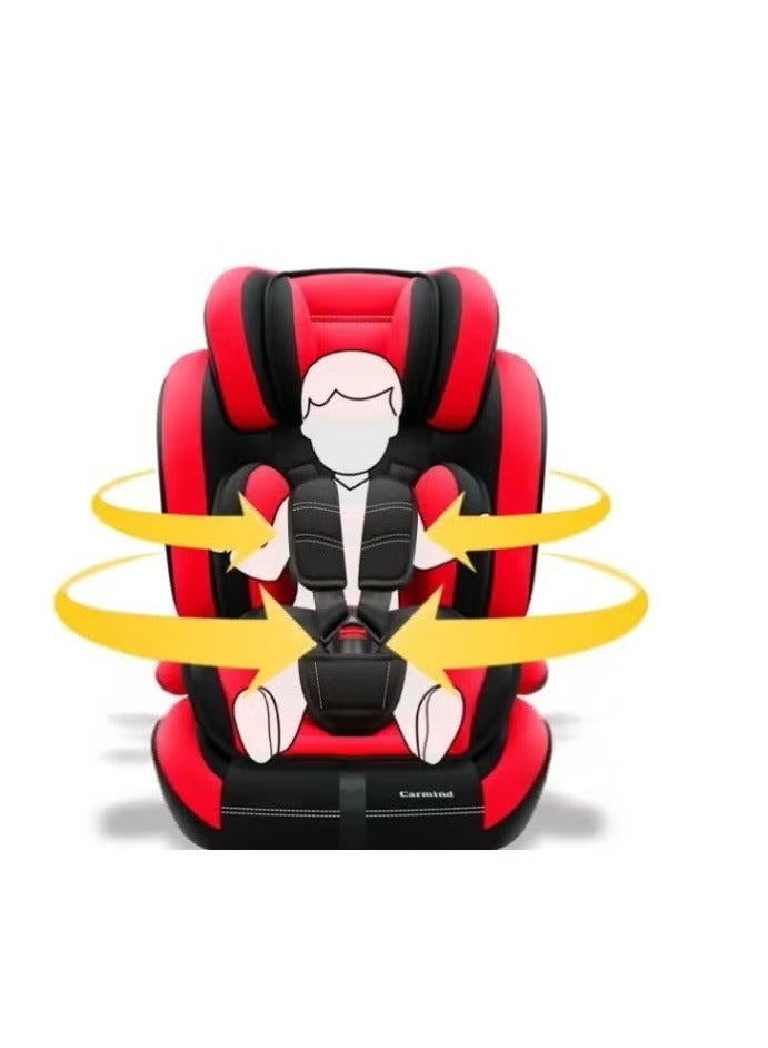 Denx Comfortable Baby Car Seat, for Children from 1 Month to 12 Years with Multiple Reclining Positions, Adjustable Headrest Height, Certified Travel Baby Car Seat for Toddlers, RED /Black - Image 2