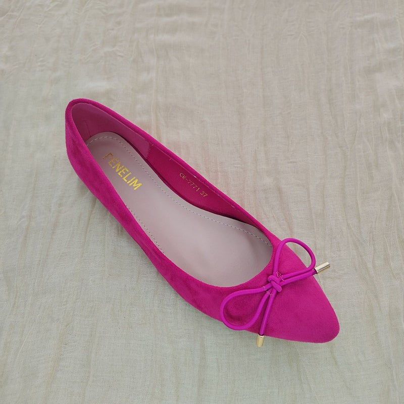 New Bowknot Flat Shoes Elegant Shallow Single Shoes French Pointed Toe Soft Sole Ballet Shoes With Thick Soles - Image 1