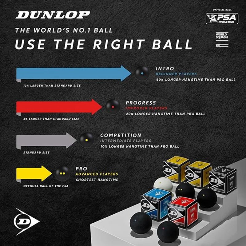 Dunlop  Intro Squash Ball (3 Pieces)  | Best Price UAE