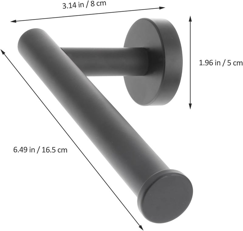 Stainless Steel Toilet Paper Holder with Shelf Wall-Mounted Bathroom Roll Paper Rack 304 Black Toilet Roll Organizer for Bathroom Storage - Image 2