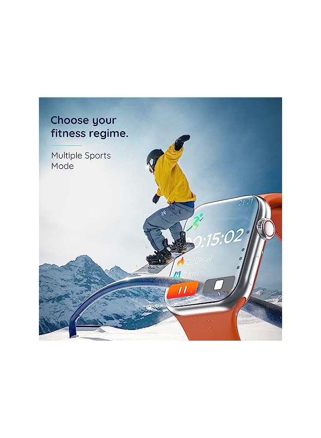 Pebble Smart watch for men | Women Pebble Frost large display with bluetooth calling smartwatch fitness tracker with sports mode HR monitor oxygen and steps tracker waterproof smart watch Winter Fire - Image 3