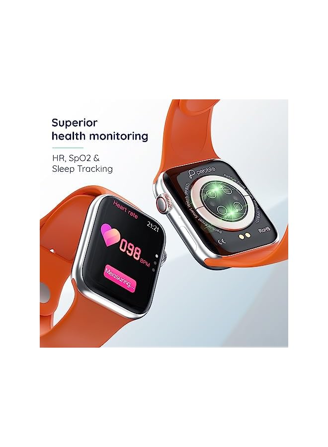 Pebble Smart watch for men | Women Pebble Frost large display with bluetooth calling smartwatch fitness tracker with sports mode HR monitor oxygen and steps tracker waterproof smart watch Winter Fire - Image 5