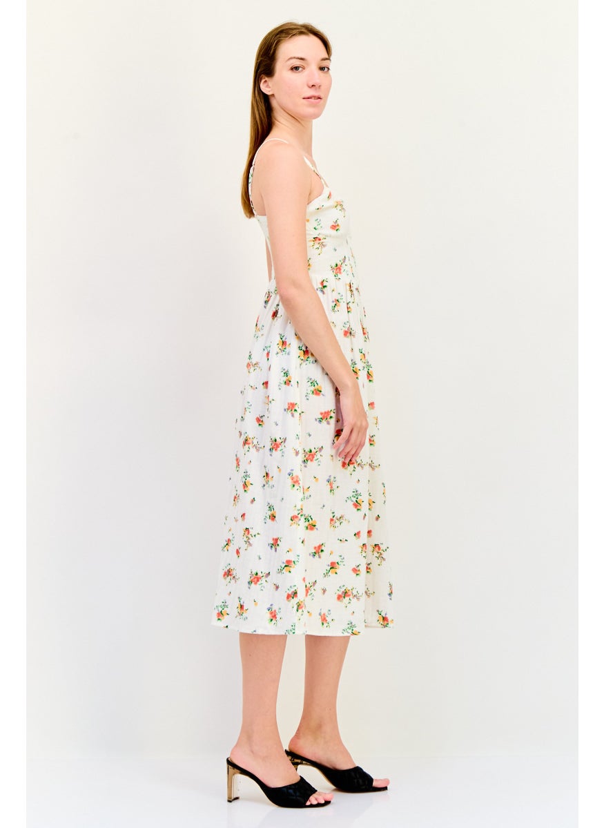 BRAVE SOUL Women Floral Print Midi Dress, Multicolor  - Image 2