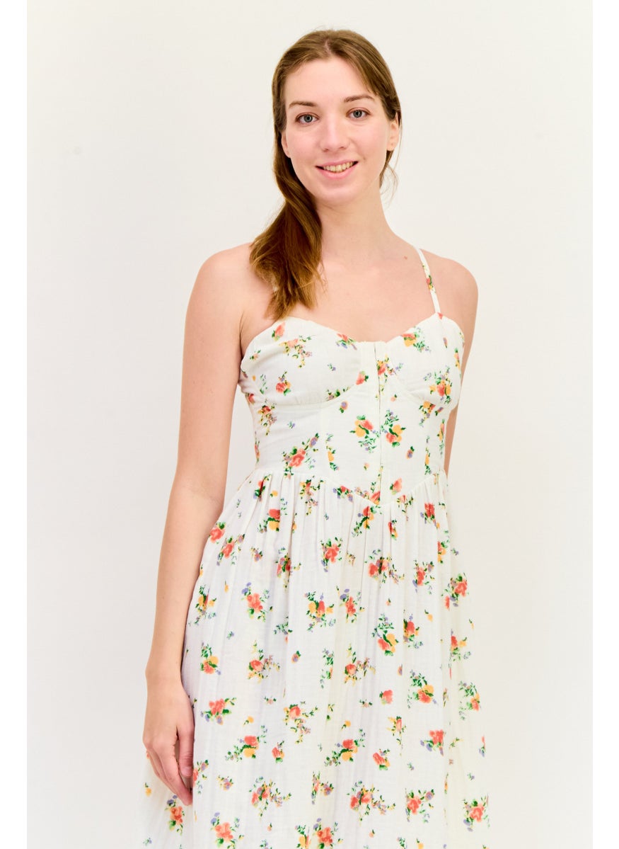 BRAVE SOUL Women Floral Print Midi Dress, Multicolor  - Image 3