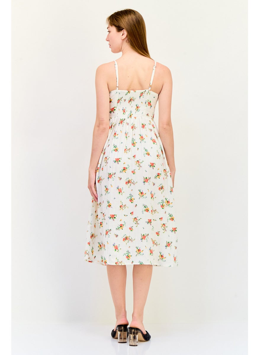 BRAVE SOUL Women Floral Print Midi Dress, Multicolor  - Image 4