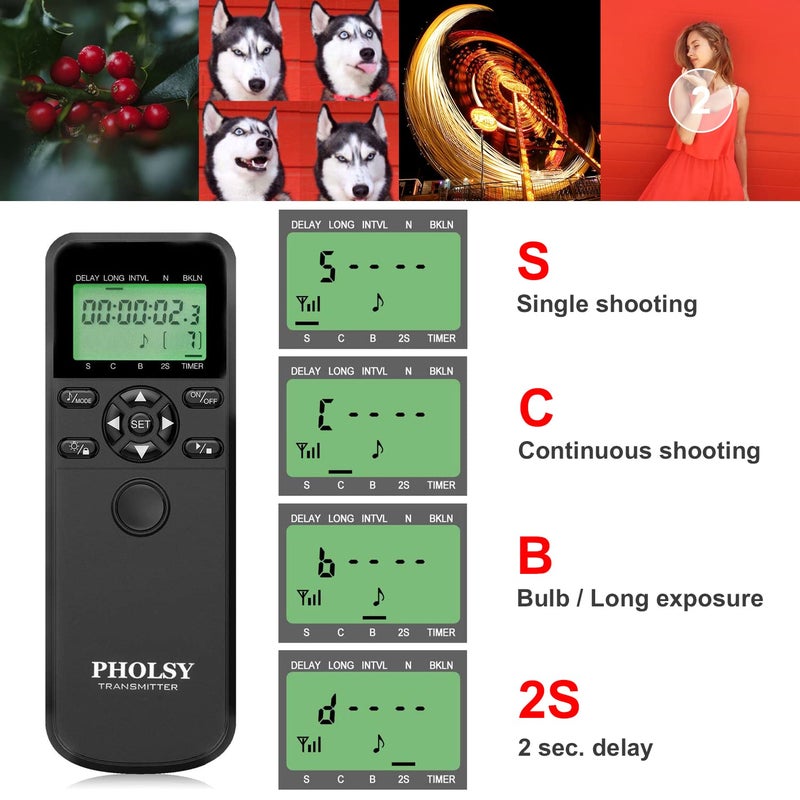 PHOLSY Intervalometer for Canon EOS 5D Mark IV, 5D, 6D, 7D II, 1DX II, R5, R3, 50D, 40D, 30D, 20D, 10D, D60, D30, TC-80N3 Remote Shutter Release & Timer Control - Image 5